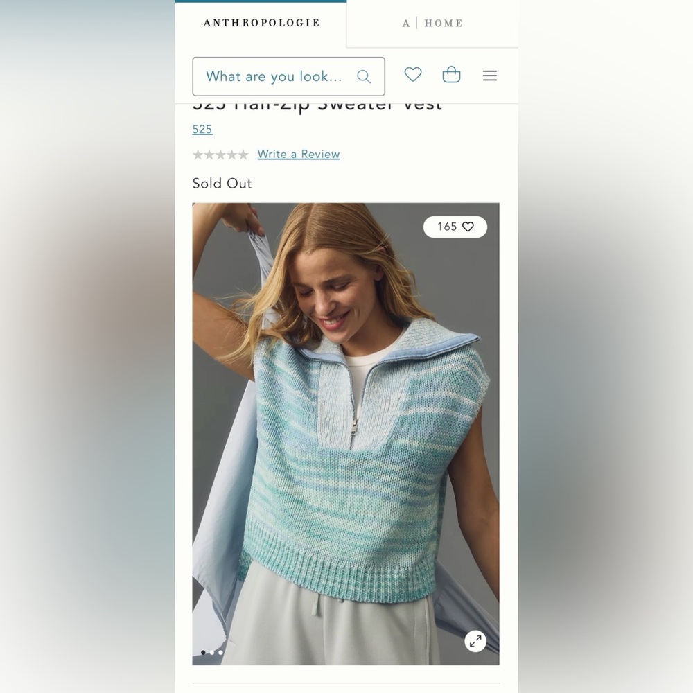 525 America Women's Blue and Teal Quarter Zip Sweater Vest